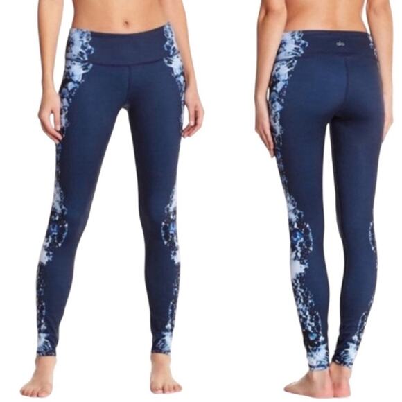 ALO Yoga Pants - ALO Yoga | High Waist Airbrush Leggings Dark Crystal Sky Navy Blue Small
